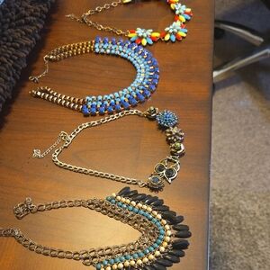 Vinrage Elegant Multicolor Statement Necklace Sets All 4 Pieces